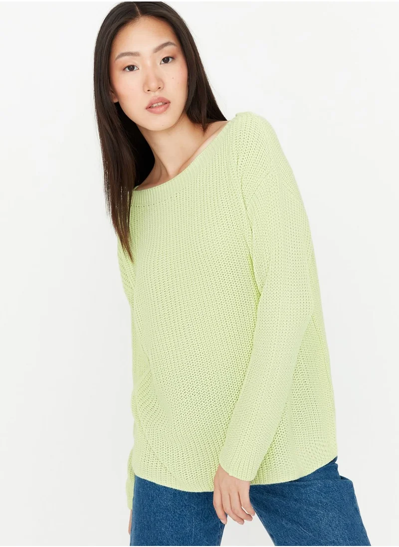 trendyol Boat Neck Knitted Sweater