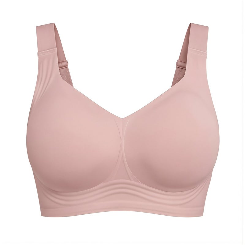 Wireless Sports Bra for Women 3XL Yoga Sleep Daily Wear Beige Breathable Support - Image 3