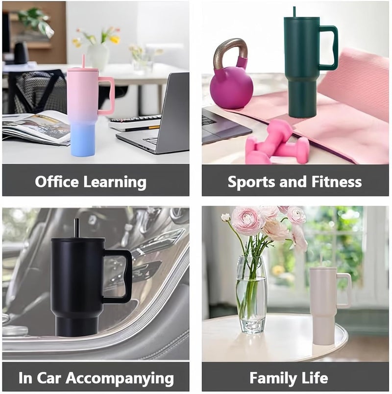 CYNVEXA Tumbler with lid and Straw 1200ML Cup Stainless Steel Vacuum Insulated Tumbler for Water, Iced Tea or Coffee 1.2L Office Gym Travelling (40 - Oz - Pink Blue) - Image 3