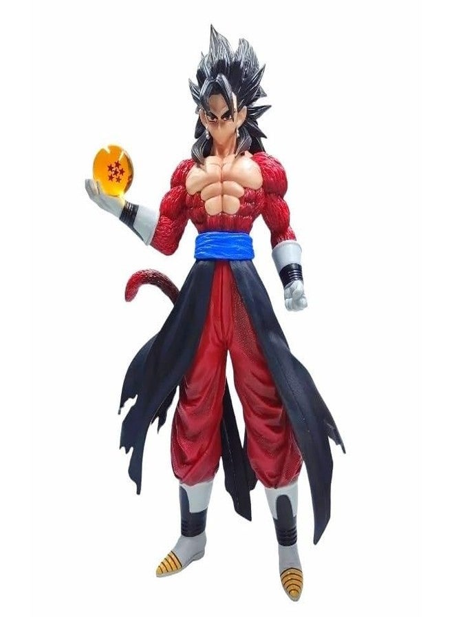 ماياترا مجسم ماياترا القابل للتجميع لشخصية سوبر سايان 4 من دراغون بول سوبر، بزي أحمر وأسود، مصنوع من مادة PVC عالية الجودة، بتصميم شخصية أنمي مفصل. - Image 2