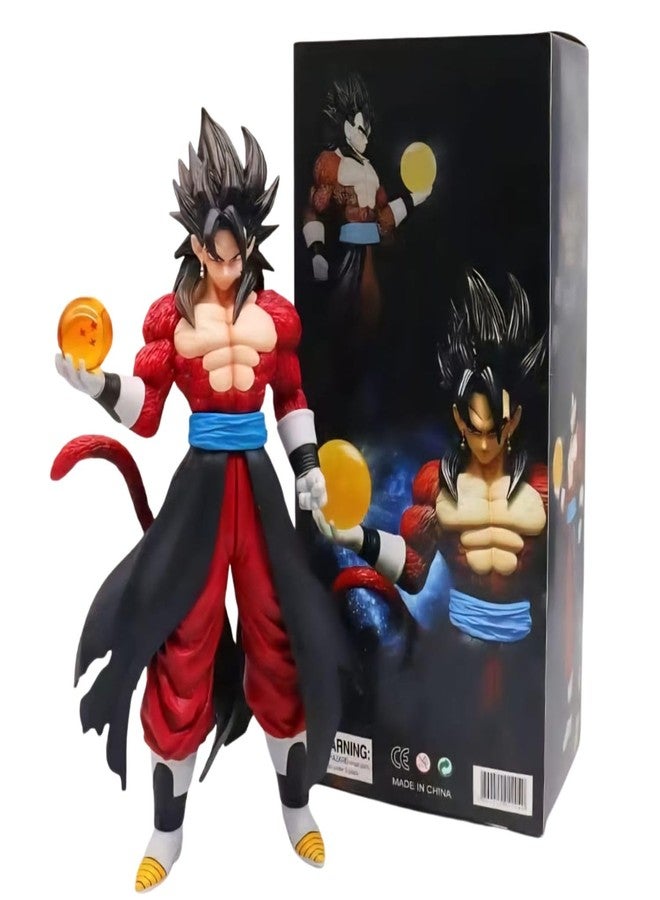 ماياترا مجسم ماياترا القابل للتجميع لشخصية سوبر سايان 4 من دراغون بول سوبر، بزي أحمر وأسود، مصنوع من مادة PVC عالية الجودة، بتصميم شخصية أنمي مفصل. - Image 1