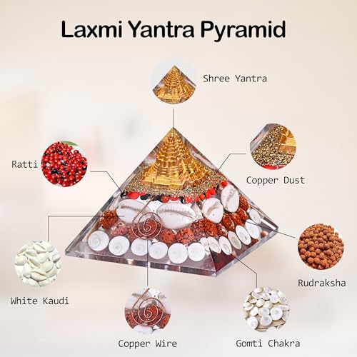 HindCraft Shree Yantra Pyramid (90mm) – Original Gomti Chakra & Laxmi Pyramid | Vastu Item for Home, Positive Energy, Wealth & Good Luck, Spiritual Decor for Housewarming & Office - Image 2