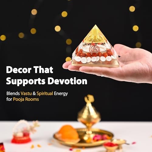 HindCraft Shree Yantra Pyramid (90mm) – Original Gomti Chakra & Laxmi Pyramid | Vastu Item for Home, Positive Energy, Wealth & Good Luck, Spiritual Decor for Housewarming & Office - Image 5