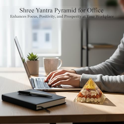 HindCraft Shree Yantra Pyramid (90mm) – Original Gomti Chakra & Laxmi Pyramid | Vastu Item for Home, Positive Energy, Wealth & Good Luck, Spiritual Decor for Housewarming & Office - Image 3