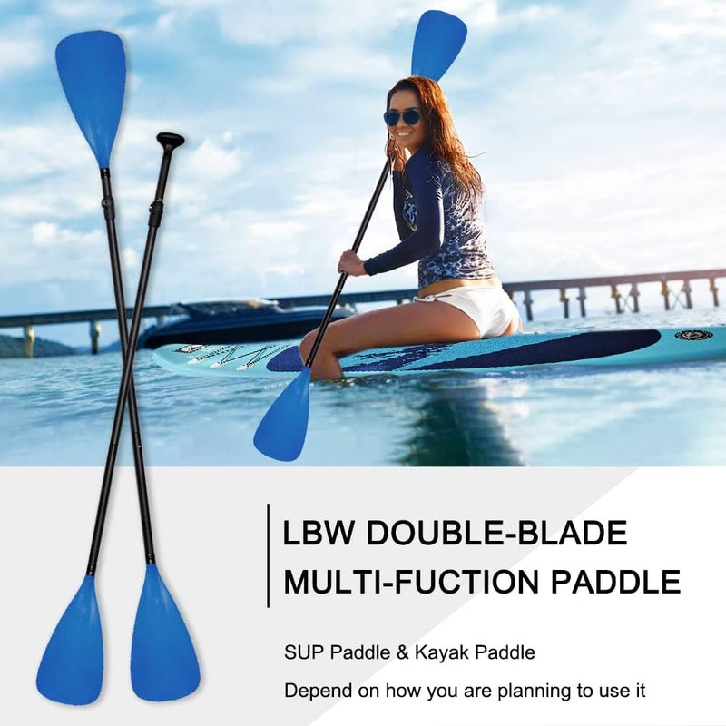 LBW SUP Paddle Board Paddle Stand up Paddleboard Paddles - 3-Piece or 4-Piece Floating Alloy Portable SUP Kayak Paddle Adjustable 2-Sided Paddle - Image 2