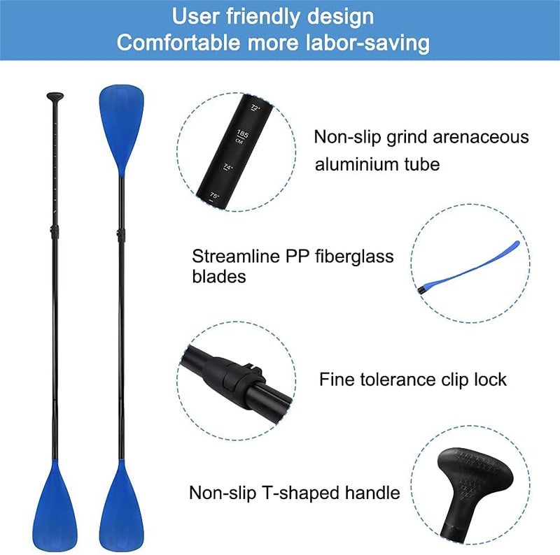 LBW SUP Paddle Board Paddle Stand up Paddleboard Paddles - 3-Piece or 4-Piece Floating Alloy Portable SUP Kayak Paddle Adjustable 2-Sided Paddle - Image 3