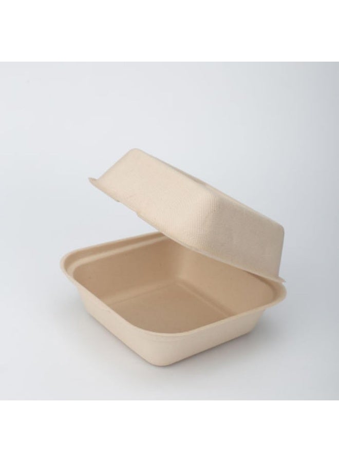 ايكواي Ecoway 6 Inch Food Box Container Made With Bagasse Sugar Cane Fibers For Meals & Dessert, Take Away Container, Disposable, Eco-friendly, Compostable, Restaurants - Pack Of 50, White - Image 5