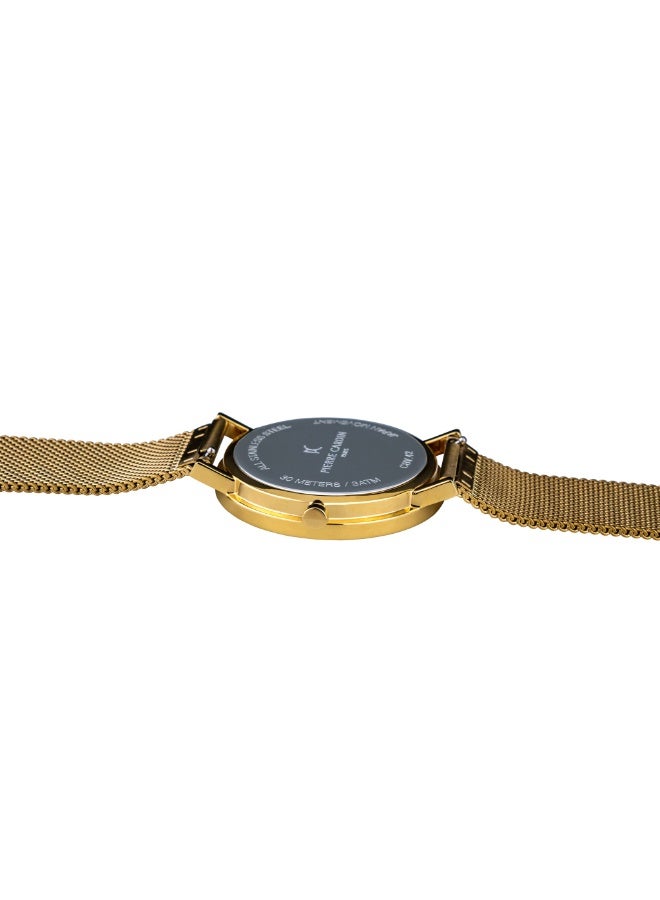 PIERRE CARDIN CBV.1046 MEN'S TIMEPIECE - LUXURY GREEN DIAL WITH GOLD STAINLESS STEEL BAND - Image 4