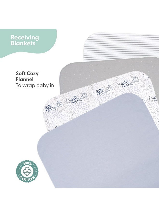 The Peanut Shell The Peanutshell Baby Layette Gift Set for Baby Boys or Girls - 23 Piece New Born Unisex Gift Set, Clothes & Newborn Essentials Must Haves - Clothes 0-3 Months - Blue & Grey - Image 5