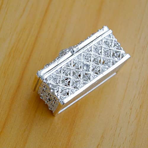 SEVENBEES Silver Trinket Box Jewelry Box with Crystals Small Trinket Boxes Hinged Gift Ring Holder for Girls or Women - Image 3