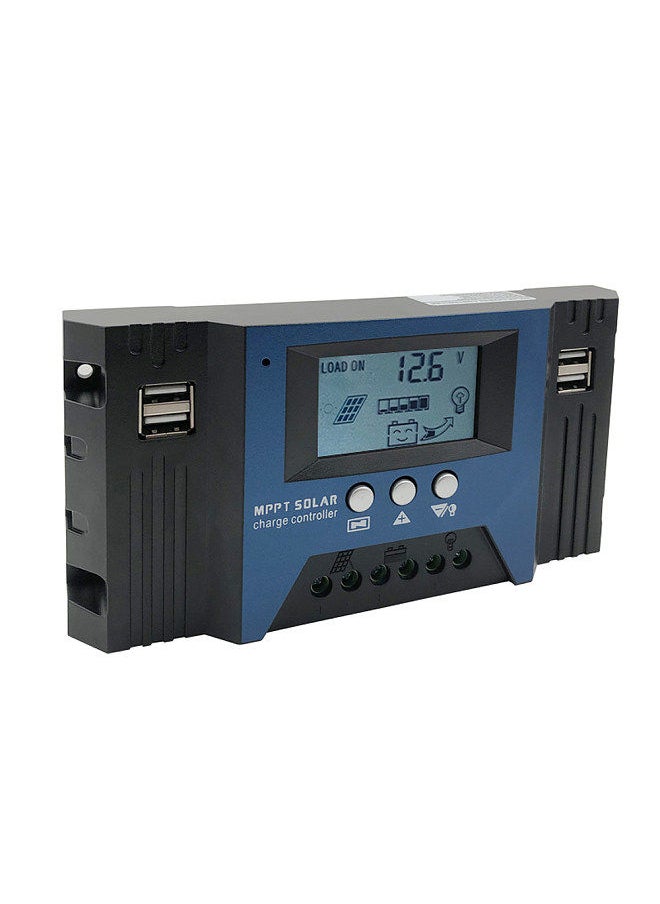 Generic - 40A MPPT Solar Charge Controller 12/24V Auto Focus Solar Panel Controller Battery Intelligent Regulator with 4 USB Output Adjustable Parameter LCD Display Timer Setting - Image 1