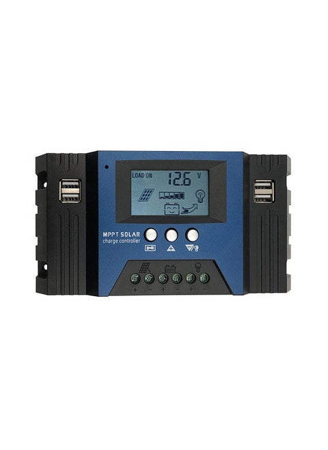 40A MPPT Solar Charge Controller 12/24V Auto Focus Solar Panel Controller Battery Intelligent Regulator with 4 USB Output Adjustable Parameter LCD Display Timer Setting