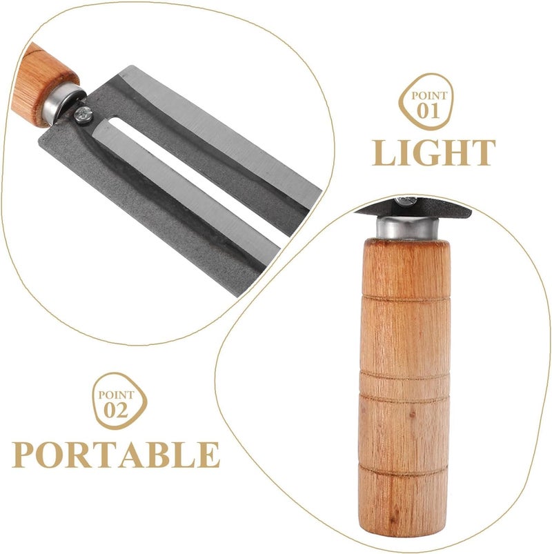 Baskety Sugarcane Peeling Knives Pineapple Peeler Knife High Carbon Steel Non-Slip Wooden Handle (1 Piece) - Image 4