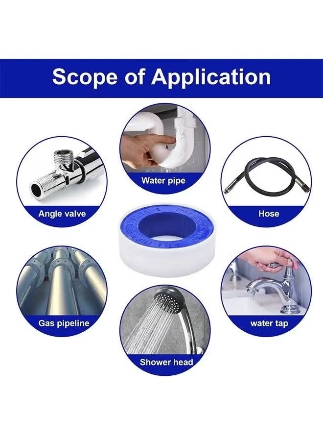 10 Rolls of Waterproof Raw Material Plumber's Tape for Plumbing Faucet Sealant Tape - Plumbing Tape - Sealing Tape - Thread Sealant Tape - Shower Head Plumber's Tape (12mmx10m) - Image 3
