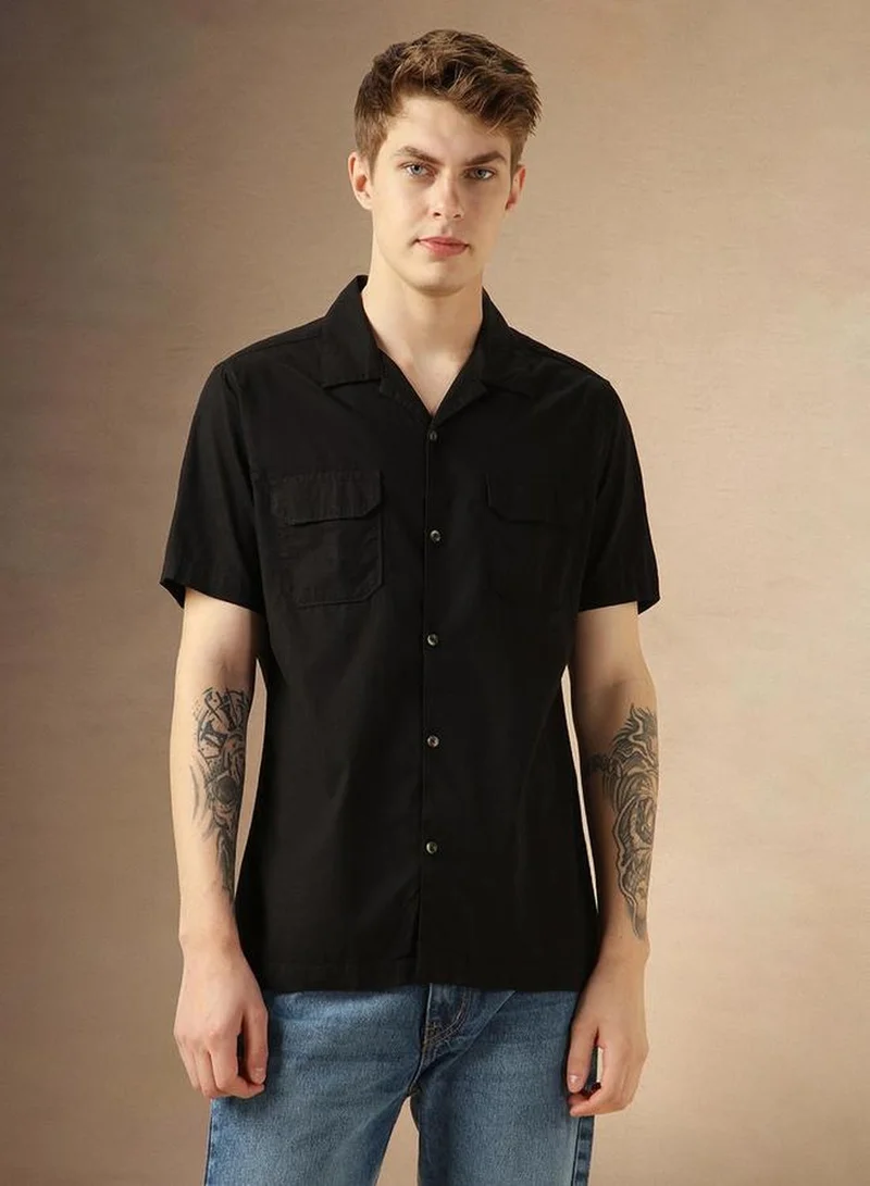 Dennis Lingo Men's Multicoloured 100% Cotton Solid Button Down Relaxed Fit Shirt