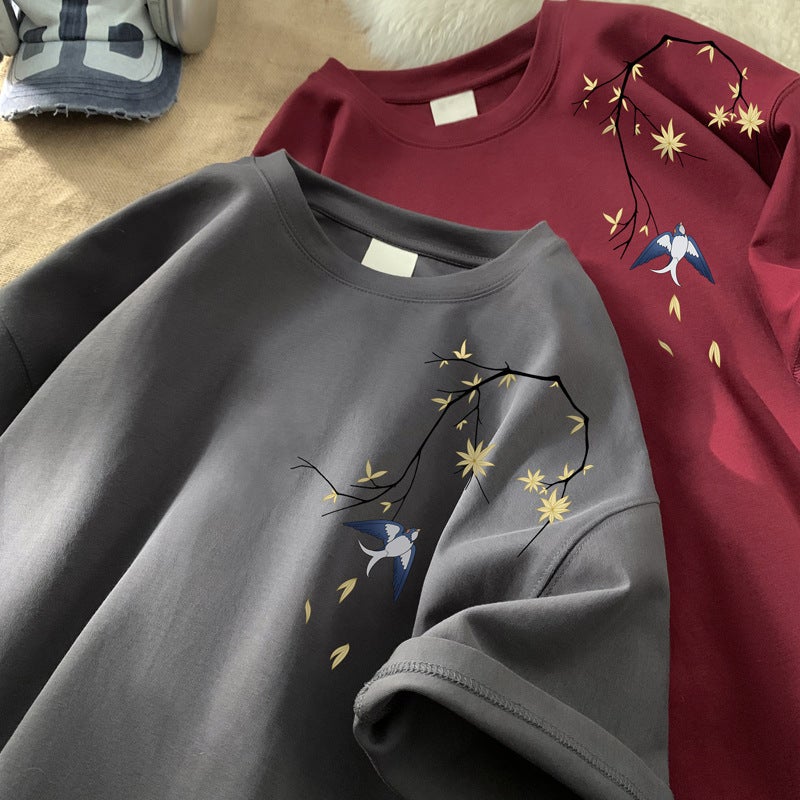 New Chinese Short-sleeved T-shirt Men's 2024 Summer New Pattern Design Sense Loose Large Size oversize Half-sleeved T-shirt - Image 1
