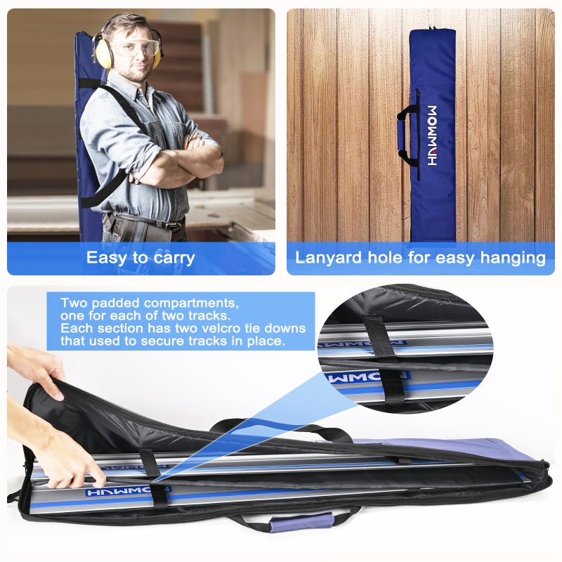 Hawmow Guide Rail Protective Bag for Most Brand, Professional Carry Bag for Transporting Track Saw Guide Rails and Aaccessories, Up to 59â€, Classic Blue - Image 2