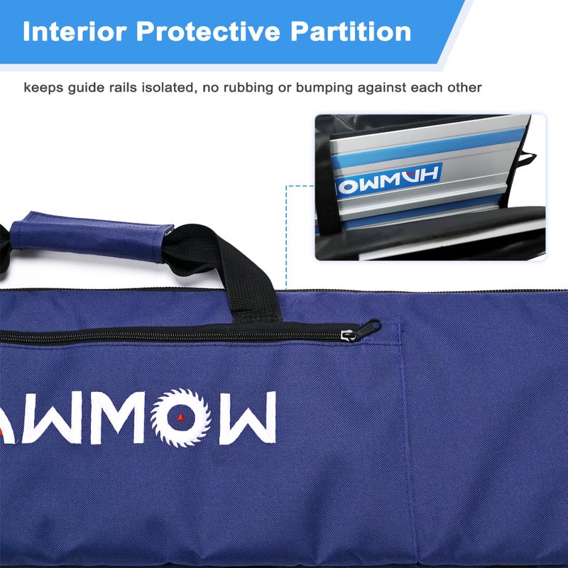 Hawmow Guide Rail Protective Bag for Most Brand, Professional Carry Bag for Transporting Track Saw Guide Rails and Aaccessories, Up to 59â€, Classic Blue - Image 5