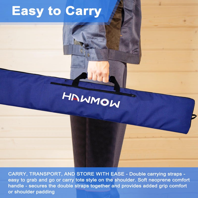 Hawmow Guide Rail Protective Bag for Most Brand, Professional Carry Bag for Transporting Track Saw Guide Rails and Aaccessories, Up to 59â€, Classic Blue - Image 3