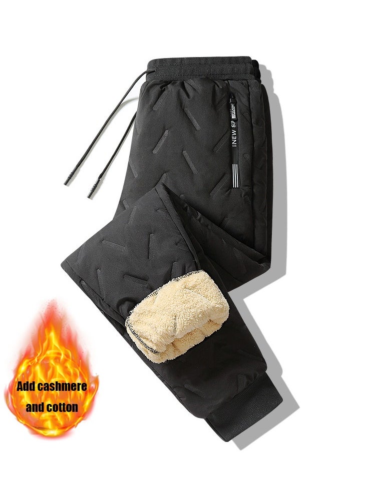 NIBEMINENT Men's Winter Warm Fleece Lined Pants Outdoor Sports Camping Straight Pants Hiking Pants Thicken Thermal Trousers  - Image 1