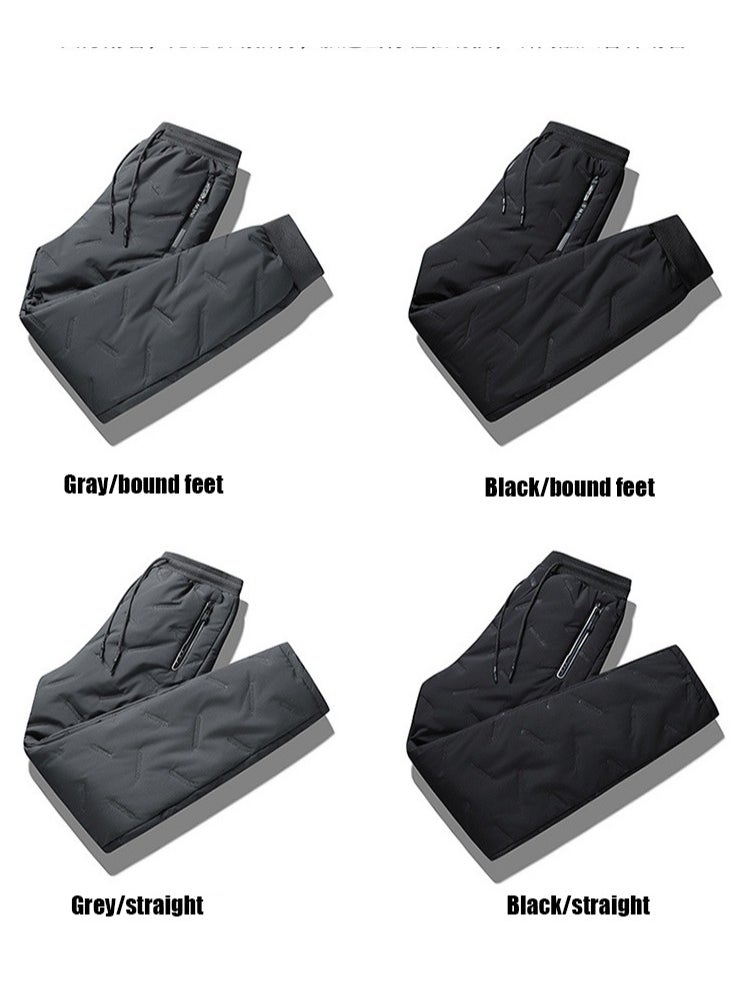 NIBEMINENT Men's Winter Warm Fleece Lined Pants Outdoor Sports Camping Straight Pants Hiking Pants Thicken Thermal Trousers  - Image 4