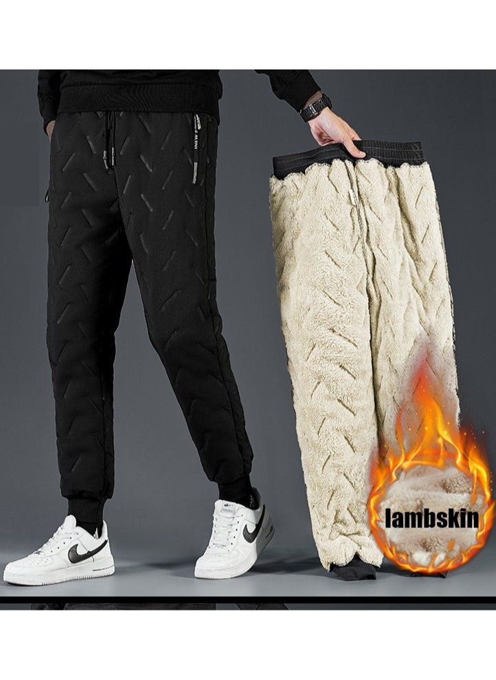 NIBEMINENT Men's Winter Warm Fleece Lined Pants Outdoor Sports Camping Straight Pants Hiking Pants Thicken Thermal Trousers  - Image 2