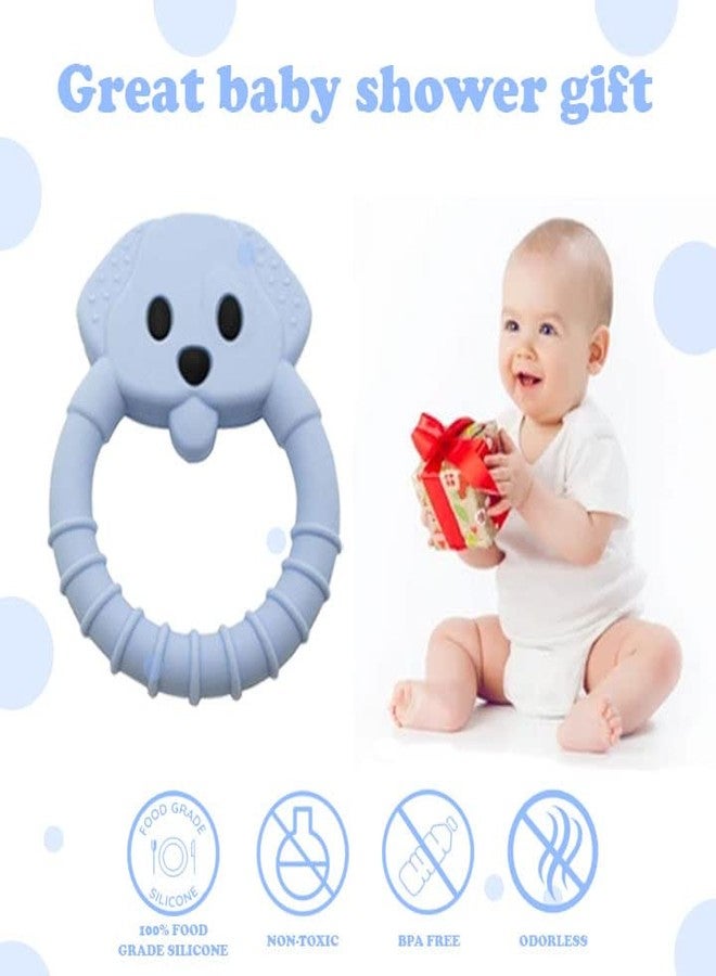 Gadgetime USA Baby Teething Toy Set - Includes Blue Pacifier Clip & Bear Teether - Silicone Chew Toys for Infants Newborns - BPA Free Freezer Safe - Image 5