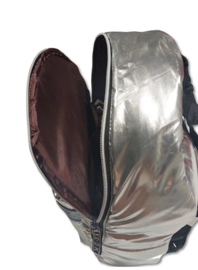 دكني حقيبة ظهر    فضية خفيفة أنيقة للاستخدام اليومي والسفر - Image 4