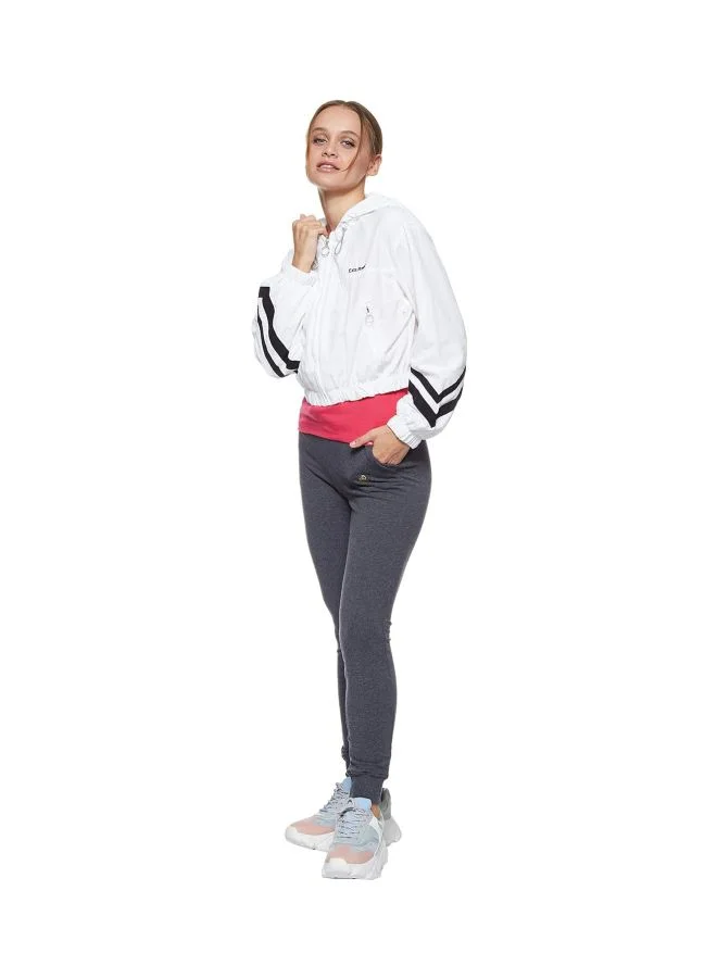 Jockey charcoal 1323 Women Super Combed Cotton Elastane French Terry Slim Fit Joggers with Zipper Pockets for Women | Best Price UAE