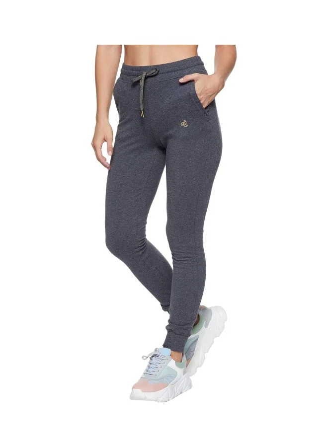 Jockey charcoal 1323 Women Super Combed Cotton Elastane French Terry Slim Fit Joggers with Zipper Pockets for Women | Best Price UAE