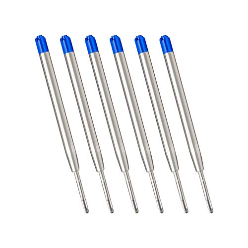 ChaoQ Blue Ink Refills (6pcs), Replaceable Ballpoint Pens Refills, 1mm Medium Tip - Blue - Image 1