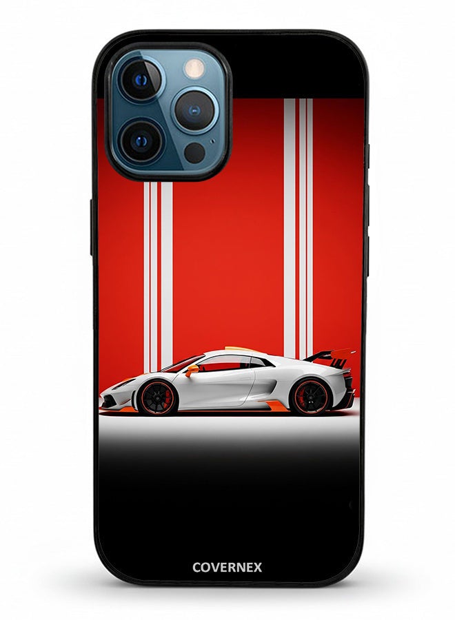 Covernex Apple iPhone 12 Pro Max Protective Case Cover Printed Featuring Modern Supercar Concept - Image 2