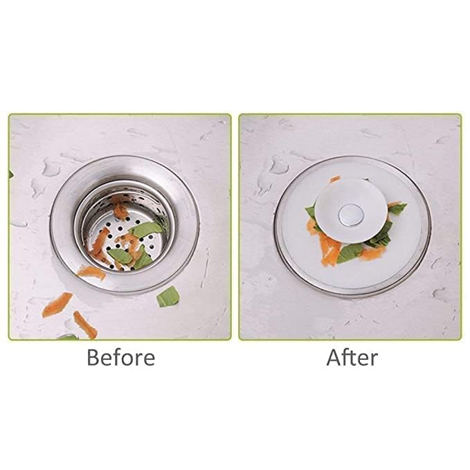 Istore Portable Silicone Sink Strainer Waste Plug Sink Filter Waste Collector Kitchen Bathroom Accessories Colanders Sewer Strainers Hair Catcher Button Drain Stopper Filter Kitchen [ Pack of 2] - Image 3