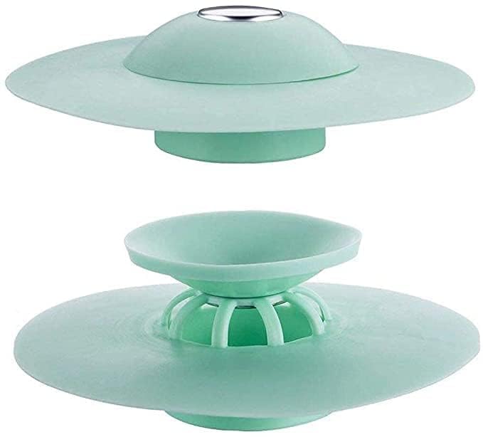 Istore Portable Silicone Sink Strainer Waste Plug Sink Filter Waste Collector Kitchen Bathroom Accessories Colanders Sewer Strainers Hair Catcher Button Drain Stopper Filter Kitchen [ Pack of 2] - Image 1