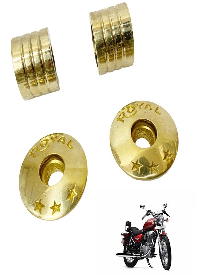 Ozango Bike Antique Desgin Star Logo Handle Bar Weight Handlebar Weight Pure Brass Golden Suitable for RE Thunderbird 350 Type 1 - Image 1