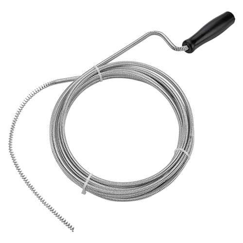 Measupro Metal Plumbers Snake for Drains Sink Pipe 10 ft Small Thin Drain Snake Tool for Kitchen Bathroom RV Toilet AC Drain Line Unclogger - Image 1