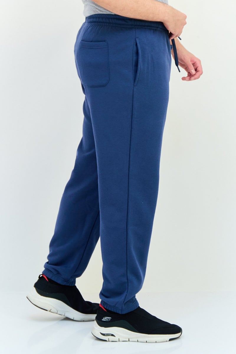 Core Elements Men Regular Fit Embroidered Logo Jogger Pants, Slate Blue  - Image 2