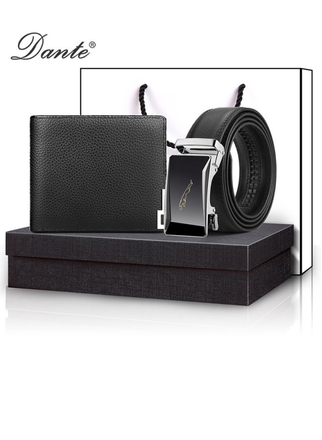 Dante Men's Genuine Leather Wallet + Belt Practical Gift Set (Belt Length 125cm) - Image 1