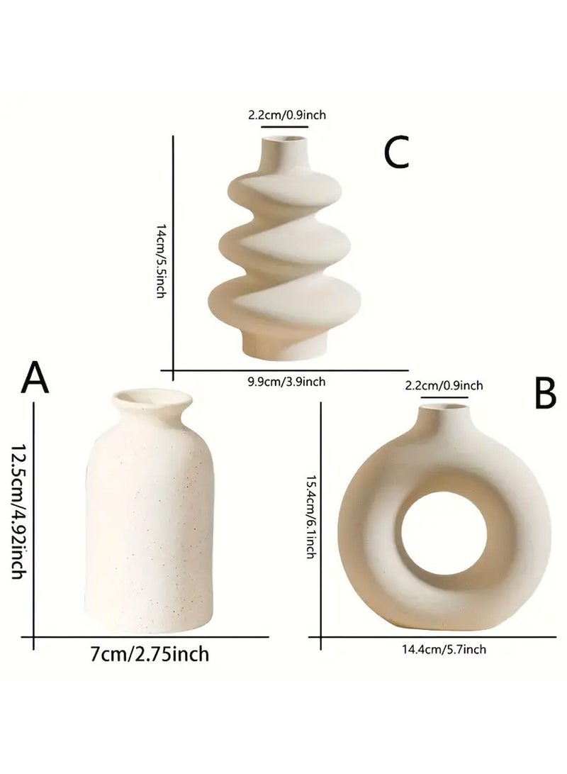 Premium White Ceramic Vase Set of 3 - Islamic Floral Decor for Ramadan Luxury Gifts & Majlis Table Display - Image 2