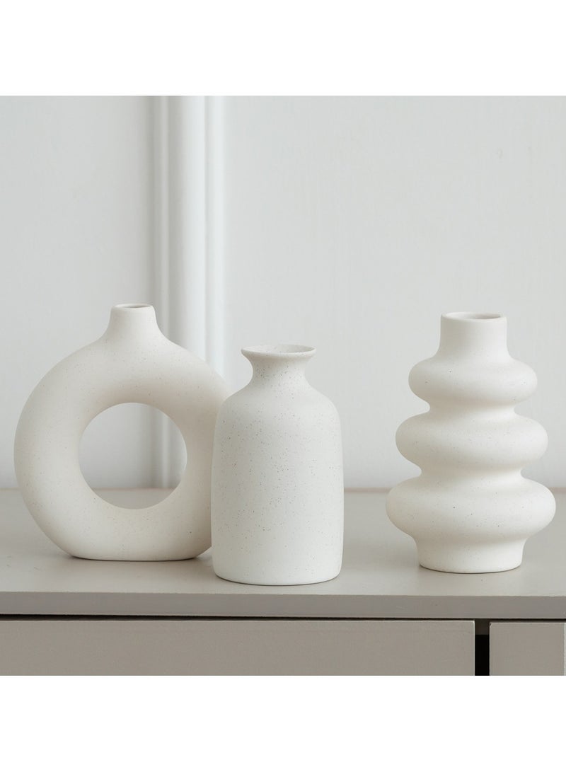 Premium White Ceramic Vase Set of 3 - Islamic Floral Decor for Ramadan Luxury Gifts & Majlis Table Display - Image 5