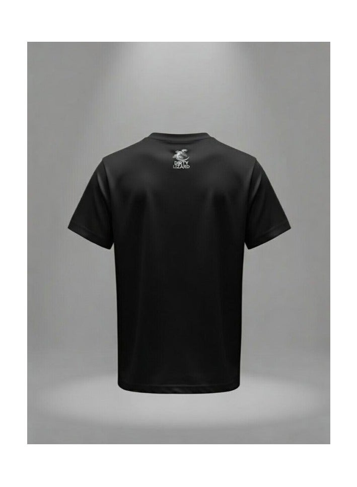 Dirty Lizard Black printed t-shirt with Street wear image 100% cotton 1 - Image 2