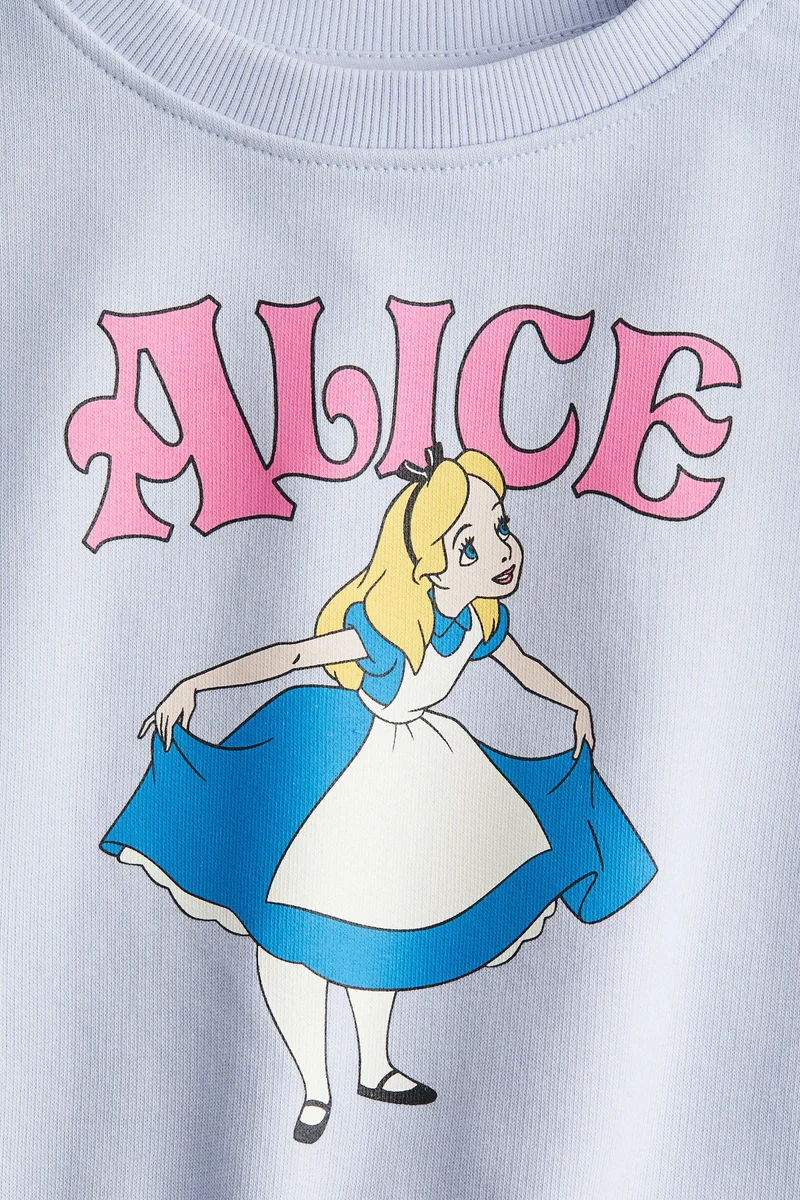 H&M Frill-trimmed printed sweatshirt