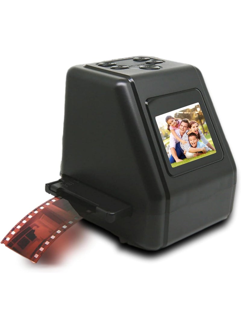 Film and Slide Scanne, All in 1 Film & Slide Scanner Converts 35mm 135 110 126 and Super 8 Films, Slides, Negatives to Digital JPG Photos, Built in 128MB Memory, 2 LCD Screen - Image 1