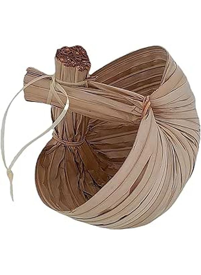 وعاء منسوج يدويًا من سعف النخيل مقاس 15×10 سم لتقديم الحلويات والسلطات والآيس كريم - Image 1
