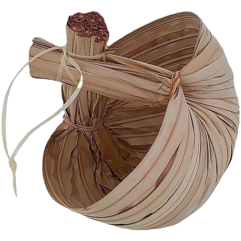 وعاء منسوج يدويًا من سعف النخيل مقاس 15×10 سم لتقديم الحلويات والسلطات والآيس كريم - Image 2