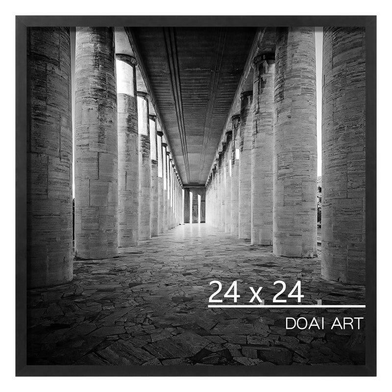 DOAI ART 24x24 Picture Frame Black, Square Poster Frames 24 x 24 inches or 24x24 Frame with HD Plexiglass for Horizontal or Vertical Wall Mounting, Durable Scratch-proof Safe and Artistic - Image 1