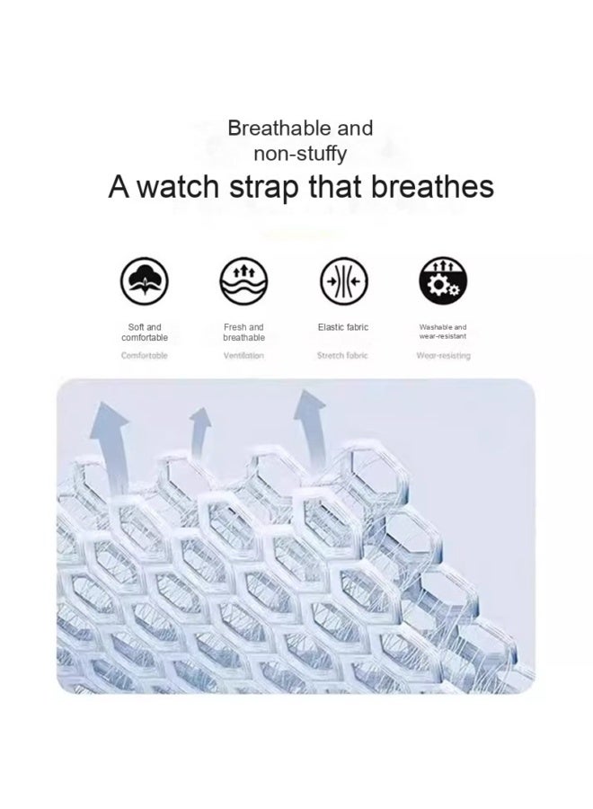 Breathable Nylon Strap for Apple Watch Series 10 & 11 - Adjustable and Comfortable Watch Band - Image 3