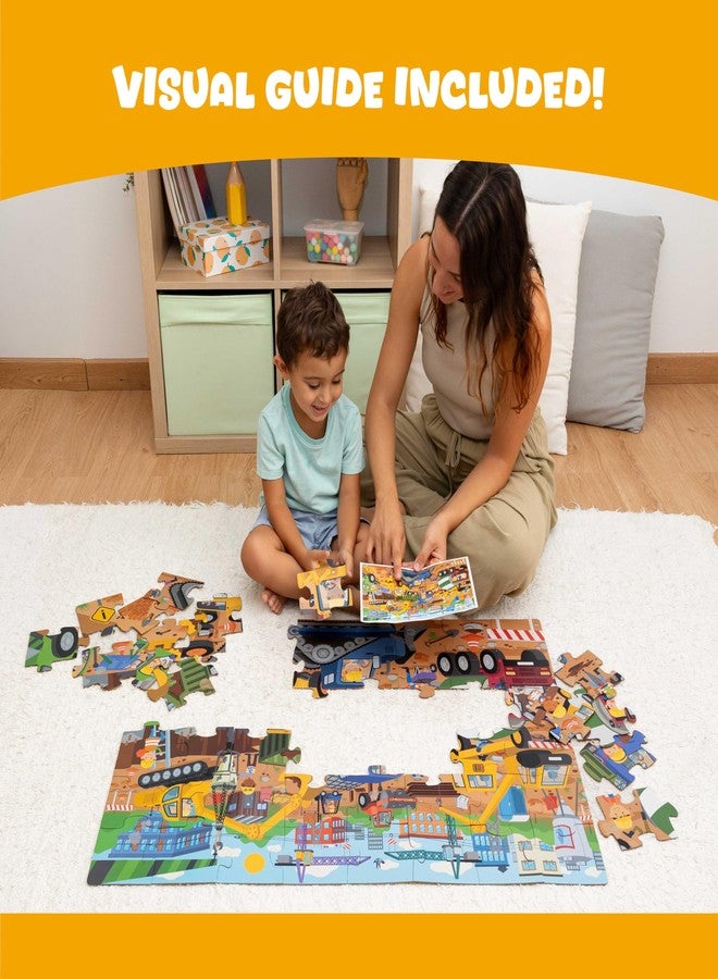BONNYCO Puzzle Children XXL Construction Site with 48 Large Pieces, Giant Children's Puzzle, 92 x 62 cm, Gifts for Boys and Girls, Educational Toys 2 to 8 Years - Image 5