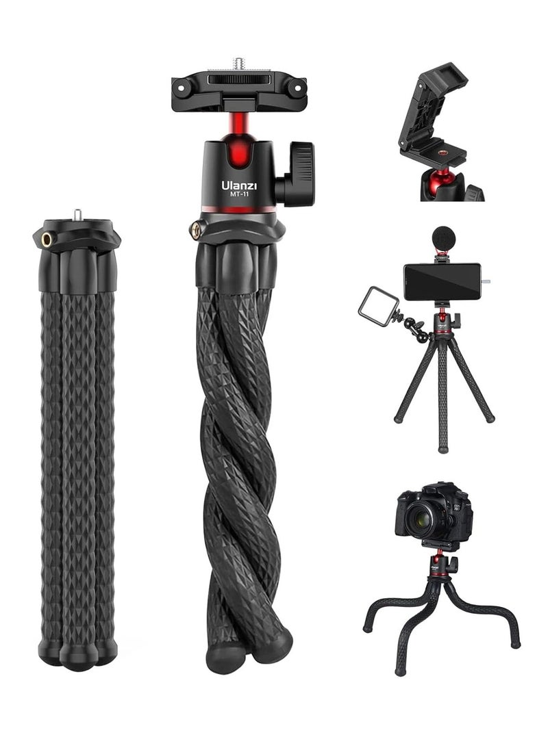 Ulanzi ULANZI Camera Tripod Mini Flexible Stand with Hidden Phone Holder w Cold Shoe Mount 1/4'' Screw for Magic Arm Universal for iPhone 16 15 14 Pro Max XS Max X 8 Samsung Canon Nikon Sony Cameras  - Image 1