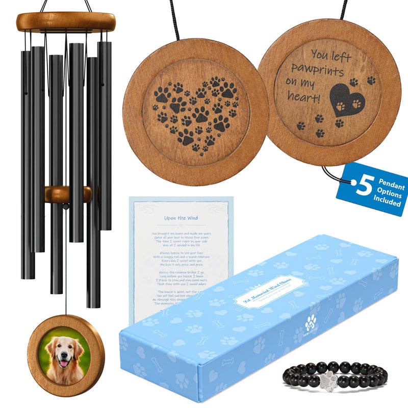 Dog Memorial Wind Chime 28 with 5 Pendant Designs and Comforting Pet Loss eBook Pet Memorial GiftsLoss of Dog Sympathy GiftDogs Wind Chimes Remembrance Gift